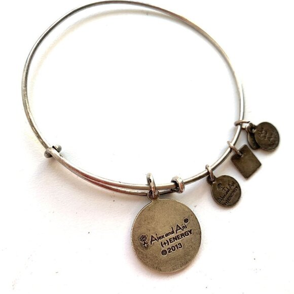 Alex and Ani Celtic Knot Charm Bracelet - Silver Finish Expands 2"- 3.5" - Picture 2 of 2